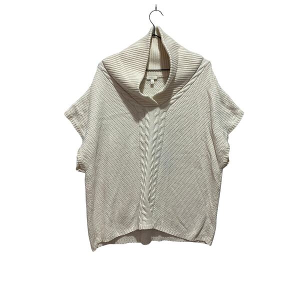 Talbots Sweaters - Talbots Short Sleeve Sweater Top Lambswool blend Sz XL Off White Cozy Cowl Neck